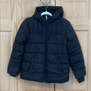 Wonder Nation Black Hooded Puffer Jacket